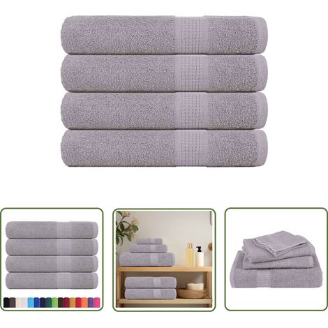 vidaXL Saunatücher 4 Stk. Grau 80x200 cm 360 g/m² 100% Baumwolle (1/5)