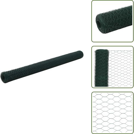 vidaXL Grillage Acier avec revêtement en PVC 25x1,5 m Vert (1/5)