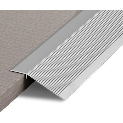 Bandes de transition de sol, bandes de seuil, rampes pour carrelage et sols composites, disponibles en hauteurs de 10 à 35 mm (argent, 0,9 m). (1/5)