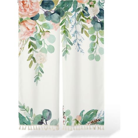 85 x 140 cm Rideau porte tissu nordique frange sans perçage (1/5)