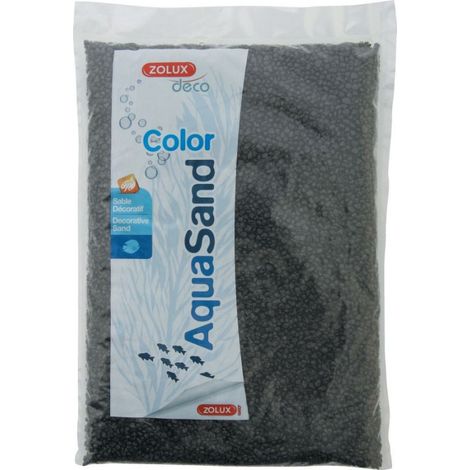Sable aquatique noir ébène 1kg 2-3mm – Quartzite concassée – Enrobage polyuréthane coloré – Sol décoratif pour aquarium – Zolux (1/2)
