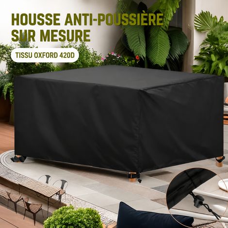 Housse de protection pour mobilier de jardin Oxford 420D noire 200 × 165 × 80 cm 200 165 80cm 30 × 30 × 6 cm 1,2 kg – Livraison gratuite (1/5)