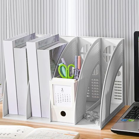 Organiseur de classement triangulaire JeiibrZui en 4 pièces - Support pour disques vinyles en métal noir à 9 emplacements - Porte-disques de bureau (1/5)
