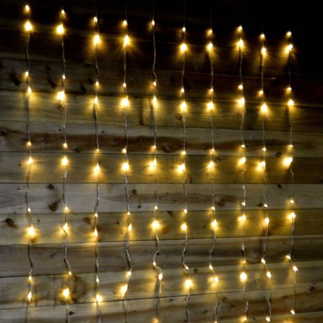 Premier 240 LED 1.5m x 2m Tall Cascading Waterfall Curtain Light - Warm White (1/5)