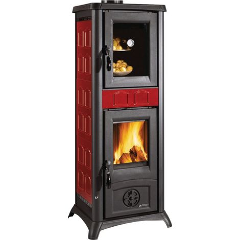 Estufa de leña Gemma Forno Bordeaux – 7,3 kW – Horno de 19L – La Nordica – Calefacción y cocina en estilo tradicional
