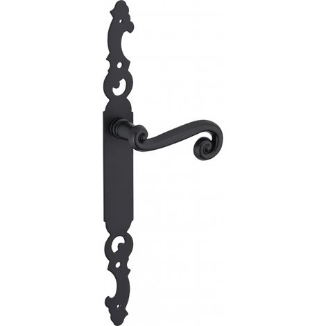 THIRARD - Ensemble de poignées pour porte intérieure Coq sans trou, carré 7mm, entr'axes 195mm, laqué noir - THIRARD