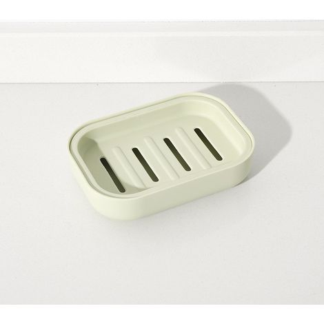 Porte-savon vert, 7,510,52 cm, 1 pièce, porte-savon de salle de bain avec égouttoir, porte-savon portable de voyage, porte-savon.