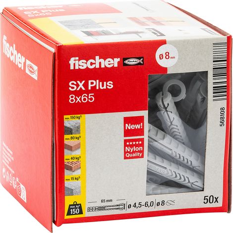 Fischer 568108 SX Plus Spreizdübel 65 mm 8 mm 50 St.