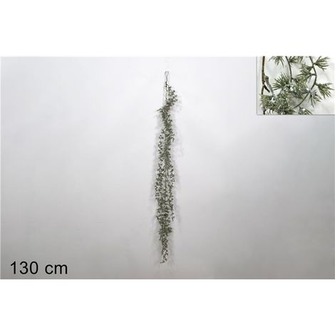 GHIRLANDA VERDE INNEVATA DIMENSIONE 130CM.