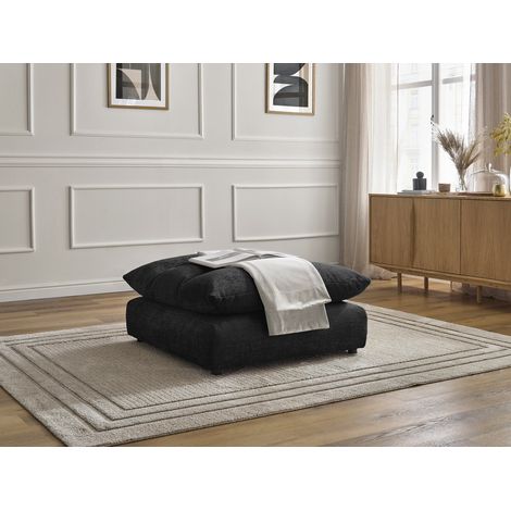 BOBOCHIC - Pouf NEIL tissu texturé Noir (1/5)