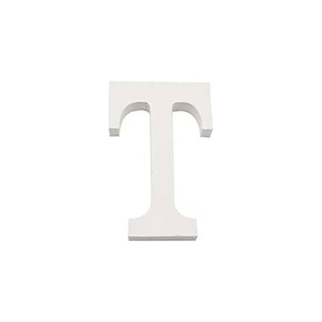 Letra T madera decorativo 11 cm  Blanco (1/3)
