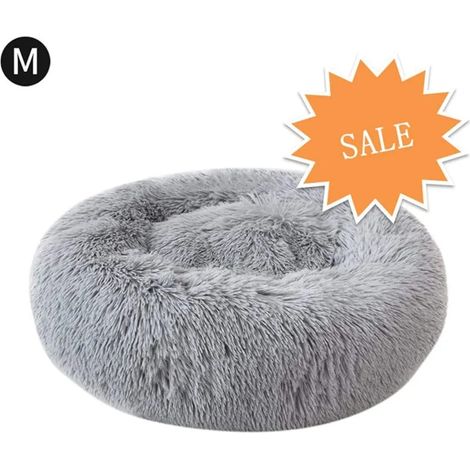 MINKUROW Hundebett Haustierbett Katzenbett Hundecouch Katzensofa Kissen Flauschig, Weich und Waschbar für Katzen Hunde 60cm Grau (1/5)
