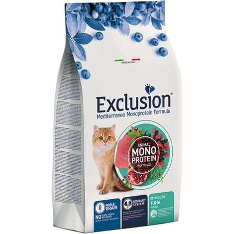 Exclusion Cat Mediterraneo Monoproteico Noble Grain Sterilised Adult Tonno - Sacco 300 Gr -