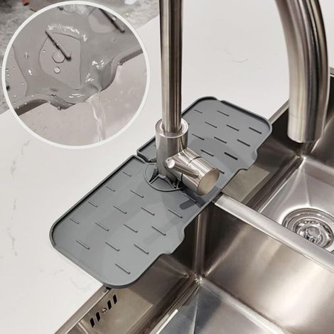 Lot de 2 tapis récupérateurs d'eau en silicone pour robinets de cuisine