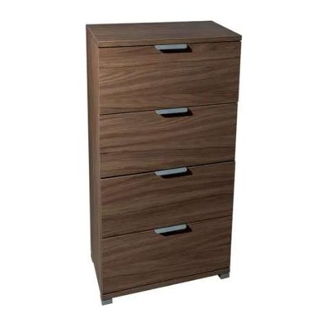 Cassettiera 4 cassetti noce almendra già montato L45 H85 P38 - consegnato già montato