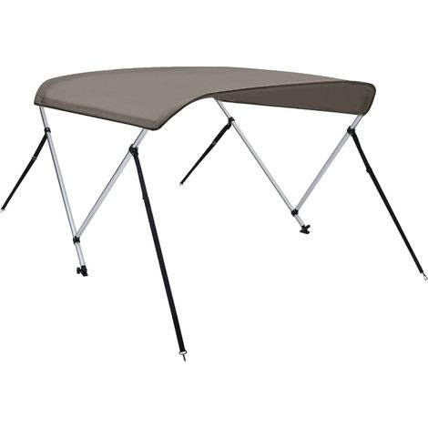 vidaXL Auvent bimini à 2 arceaux gris 150x120x110 cm