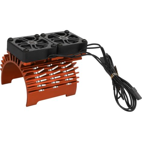 Ventilateur de refroidissement sans balai 55/56/58mm double pour voiture télécommandée 1/5, radiateur avec moteur, 8.4V, 16000RPM, orange.