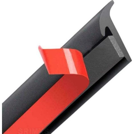 Burlete de goma para coche - Reduce el ruido del viento - Diseño en forma de T - 5 metros - Negro (1/5)