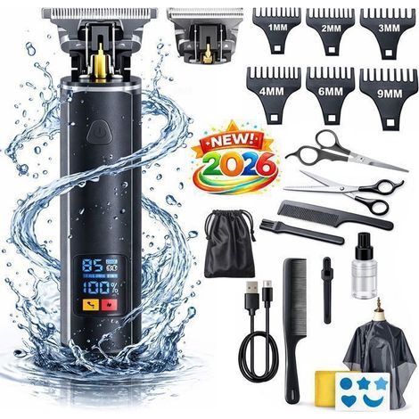 Tondeuse cheveux et barbe professionnelle - OEM - Modèle DSP - 3 vitesses 8500 tr/min - Lame T inox - Batterie 1200mAh USB-C (1/5)