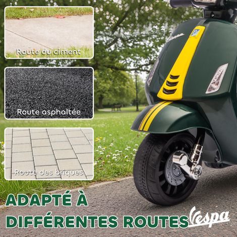 Moto électrique 6V pour enfants, vélo électrique avec stabilisateurs, convient aux enfants de 2 à 4 ans, dimensions : 71 x 37 x 52 cm, vert foncé. (1/5)