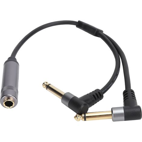 Câble adaptateur audio 6.35mm stéréo femelle vers double mono 6.35mm pour séparateur de signal (1/5)