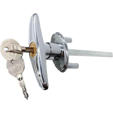Ensemble poignée et serrure de porte avec 2 clés, pour une utilisation dans un garage, pour une installation domestique et un usage quotidien.-AquaForge (1/4)