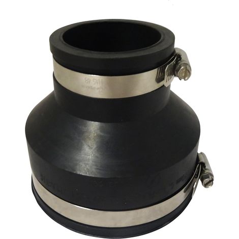 Flexible Reduzierhülse – 1 Stück – Synthetischer Gummi – Klebstofffreie, vibrationsdämpfende Verbindung – Für PVC-, PE- und Stahlrohre – Ø 50 x 40 mm