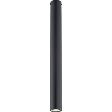 Plafoniera Moderna Faretto Tecno 1 Luce Acciaio Nero 60 Cm (1/5)