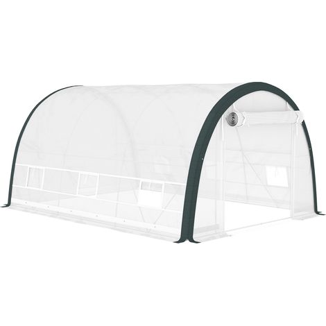 4 x 3(m) Walk-In Tunnel Greenhouse, with Accessories - White (1/5)