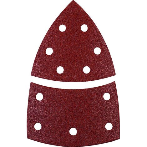 Fogli carta abrasiva triangolari a delta con velcro forati - Confezione: blister da pz 6 - Grana: 120