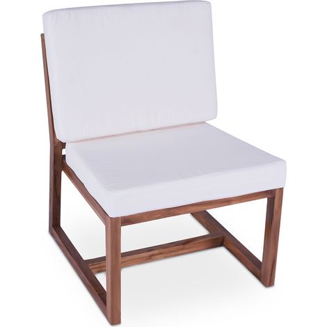 Loungesessel aus Holz - Design Sessel im Boho Bali Stil - Glan Weiß
