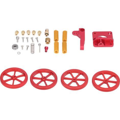 Kit d'extrudeuse pour imprimante 3D en alliage d'aluminium et laiton, avec écrous de nivellement et ressort jaune. (1/5)