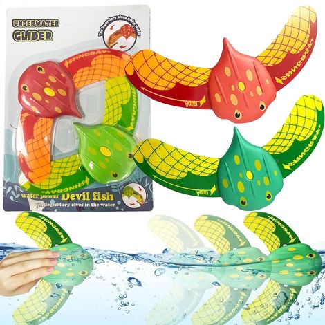 2 Pack Diving Toys for Kids, Swimming Pool Toys, Water Toys for Teens and Kids (Red and Green) (1/5)