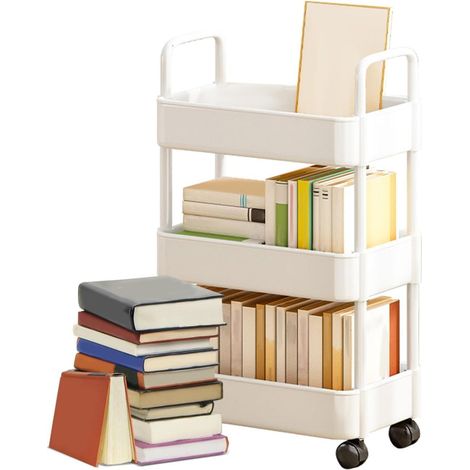 Organisateur de Chariot Roulant, Chariots roulants avec Roues Chariot roulant de cuisine Chariot de rangement utilitaire à 3/4 niveaux avec poignée et roues, chariot de rangement (1/5)