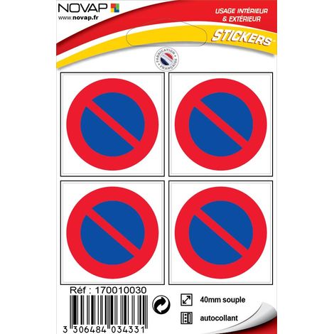 Planche de 4 poses Ø 40mm Défense de stationner - 4034331