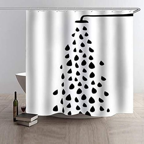 Serbia – Rideau de douche imperméable 180x180cm – Résistant à la moisissure – 12 crochets inclus – Tissu polyester lavable en machine (1/3)