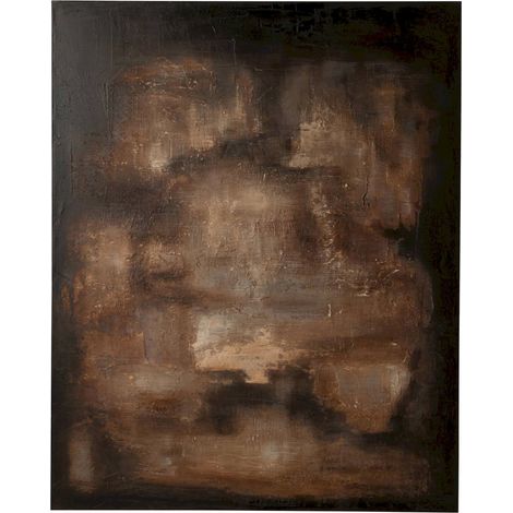 Tableau abstrait brun sur toile - marron sombre (1/4)