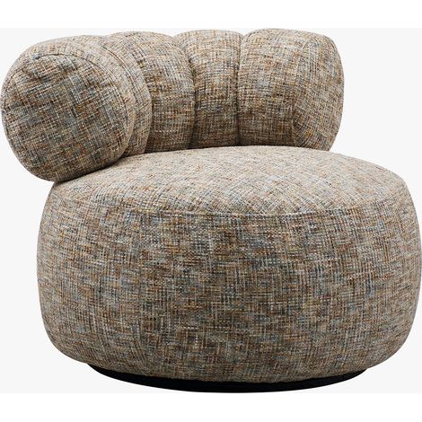BLAIR Fauteuil pivotant en tissu texturé taupe (1/5)