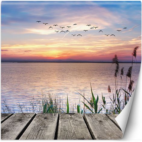 Papier peint photo, Pont au coucher du soleil - 100x100 (1/5)