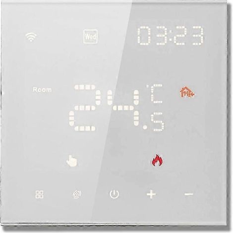 Thermostat intelligent Tuya Wifi pour chauffage au sol, thermostat connecté pour maison connectée, chauffage électrique, commande vocale, écran couleur LED blanc (1/5)