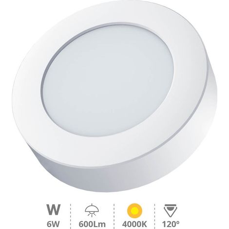 FPLUS downlight led superficie 4000k 6w , Downlight redondo filo blanco.
Medidas 9 cms.x3,50 cms. (1/2)