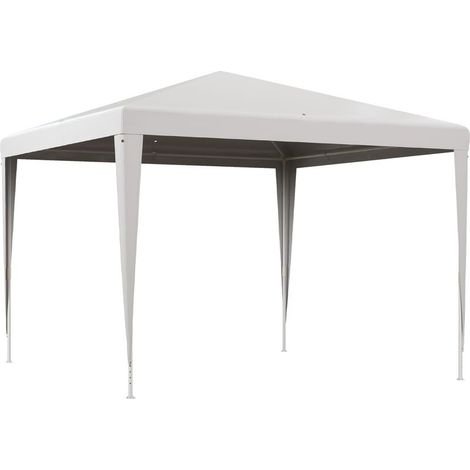 Tent of garden detachable 3x3m, pavillon of outdoor with 4 holes of drainage and structure tubulaire in steel white (1/5)