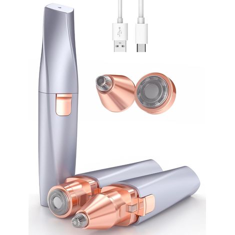 Visage Femme & Tondeuse à Sourcils: 2 en 1 Électrique Rechargeable avec Lumière LED (1/5)