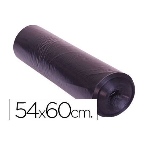 Bolsa basura domestica negra 54x60 galga 100 -rollo de 25 unidades