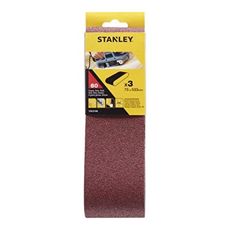 Stanley 3 nastri abrasivi 75x533 grana 60 sta33186-xj