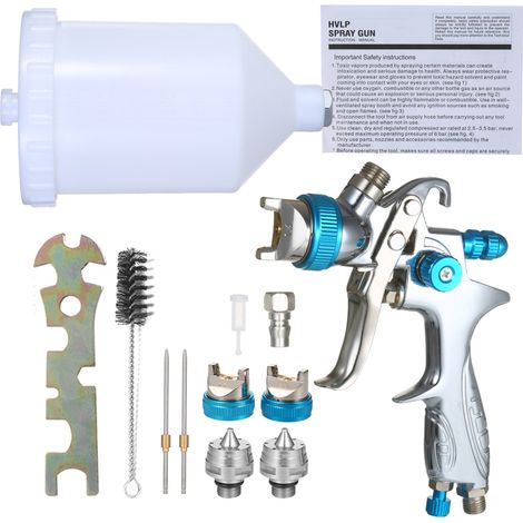 Irovami Pistolet peinture gravité 600ml – Buses 1.4/1.7/2.0mm – Idéal pour murs, meubles, clôtures (1/5)