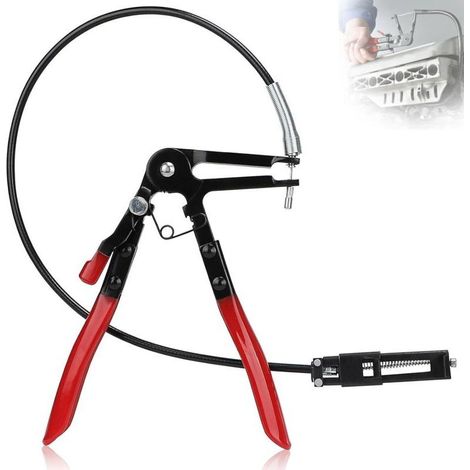 Pince Collier Durite, Pince Serre Clips Longue, Pince Collier Echappement Cardan Flexible, Hose Clamp Plier pour Enlever et Installer les Colliers de Serrage (1/4)