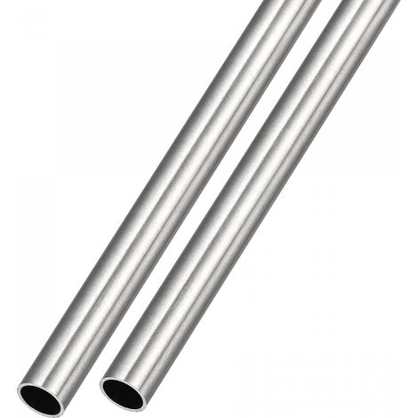 sourcing map Lot de 2 tubes droits en acier inoxydable 304 pour l'ameublement et les machines, 5 mm