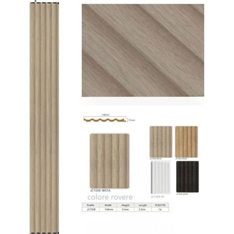 TrAdE Shop Traesio - Pannello Decorativo 3d Effetto Rovere 11x148x290 Cm Rivestimento Parete In Ps - (1/4)