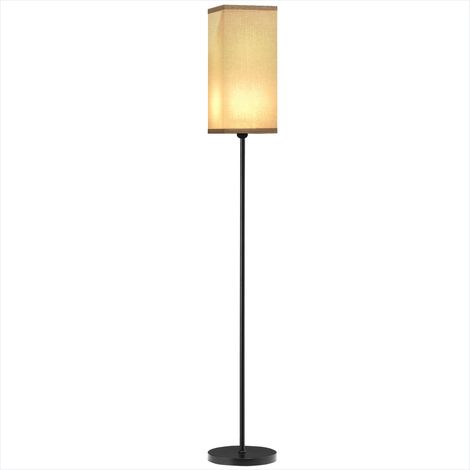 Lampe de table Lampe sur pied effet lin noir 161,5 cm métal (1/5)